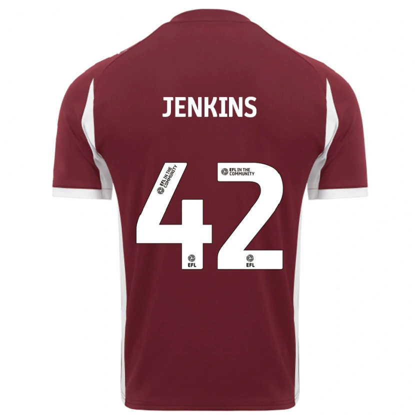 Danxen Män Leo Jenkins #42 Vinröd Vit Hemmatröja Matchtröjor 2025/26 Tröjor T-Tröja