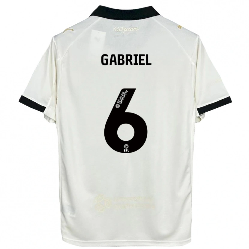 Danxen Män Jordan Gabriel #6 Off-White Svart Hemmatröja Matchtröjor 2025/26 Tröjor T-Tröja