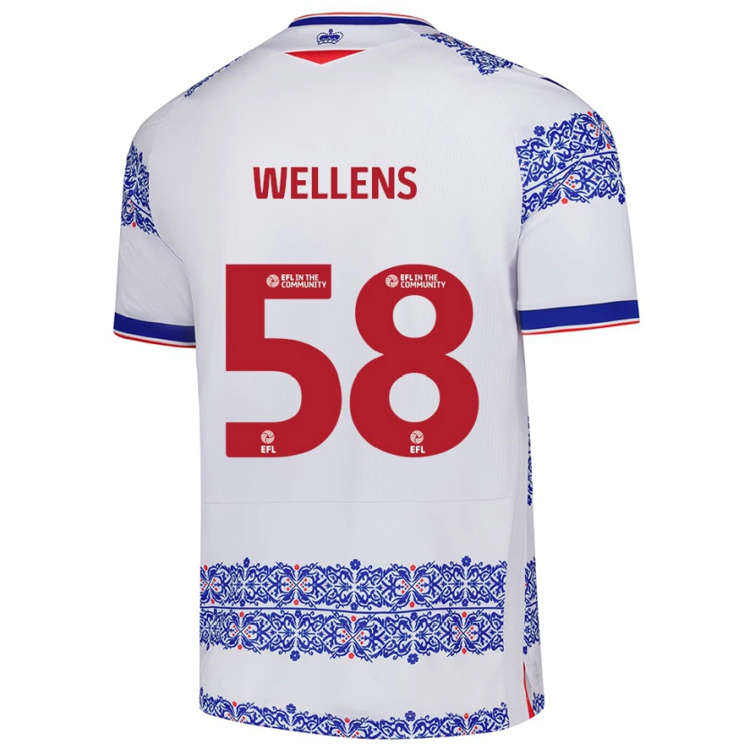 Danxen Män Charlie Wellens #58 Vit Blå Hemmatröja Matchtröjor 2025/26 Tröjor T-Tröja