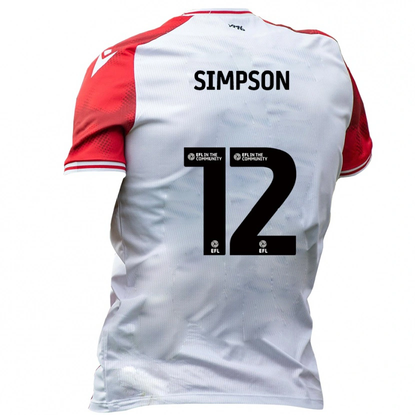 Danxen Män Tyreece Simpson #12 Vit Röd Hemmatröja Matchtröjor 2025/26 Tröjor T-Tröja