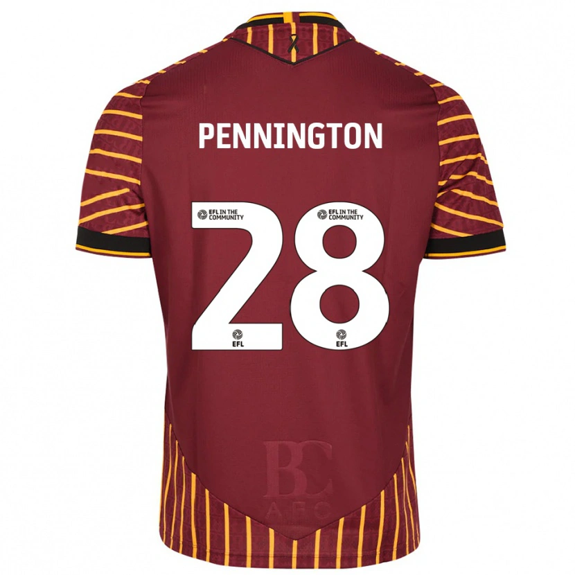 Danxen Män Matthew Pennington #28 Orange Vinröd Hemmatröja Matchtröjor 2025/26 Tröjor T-Tröja