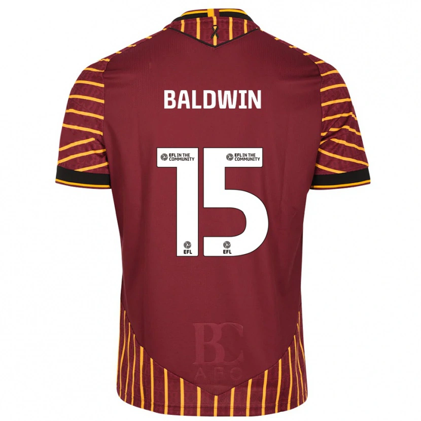 Danxen Män Aden Baldwin #15 Orange Vinröd Hemmatröja Matchtröjor 2025/26 Tröjor T-Tröja