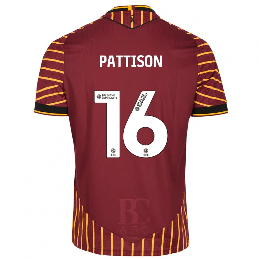 Danxen Män Alex Pattison #16 Orange Vinröd Hemmatröja Matchtröjor 2025/26 Tröjor T-Tröja