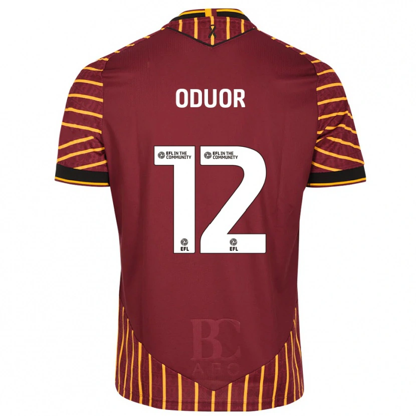 Danxen Män Clarke Oduor #12 Orange Vinröd Hemmatröja Matchtröjor 2025/26 Tröjor T-Tröja