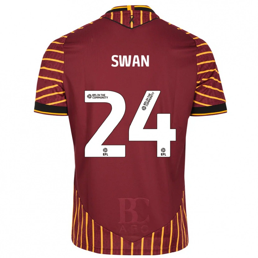 Danxen Män Will Swan #24 Orange Vinröd Hemmatröja Matchtröjor 2025/26 Tröjor T-Tröja
