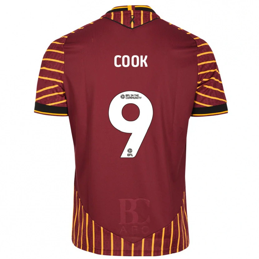 Danxen Män Andy Cook #9 Orange Vinröd Hemmatröja Matchtröjor 2025/26 Tröjor T-Tröja