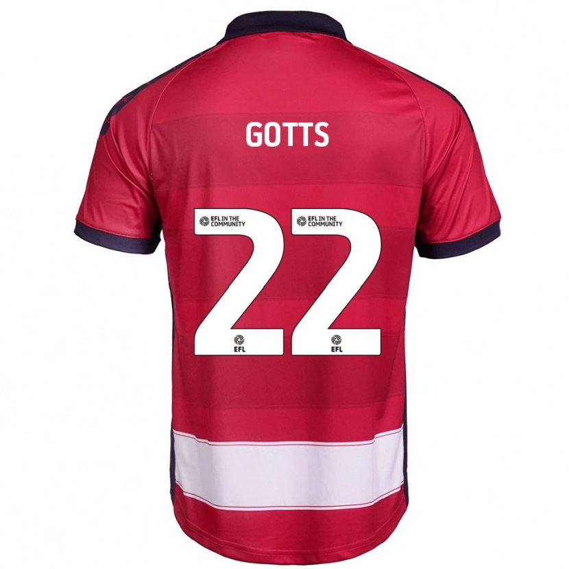 Danxen Män Robbie Gotts #22 Röd Vit Hemmatröja Matchtröjor 2025/26 Tröjor T-Tröja