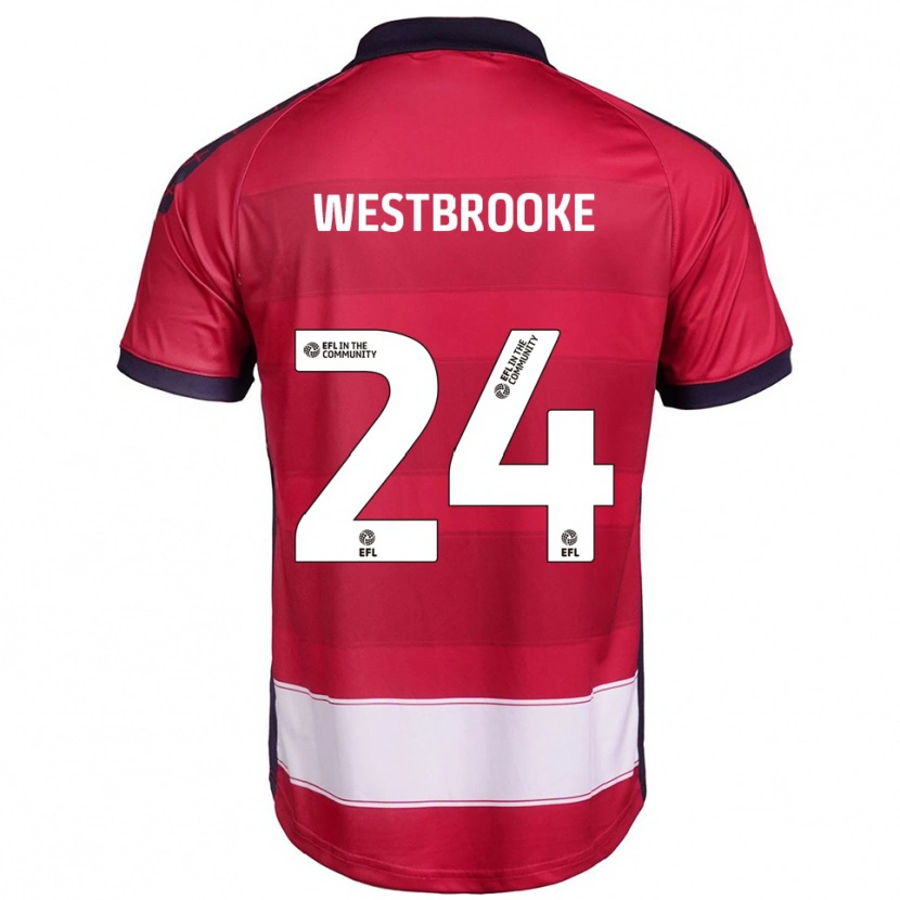 Danxen Män Zain Westbrooke #24 Röd Vit Hemmatröja Matchtröjor 2025/26 Tröjor T-Tröja