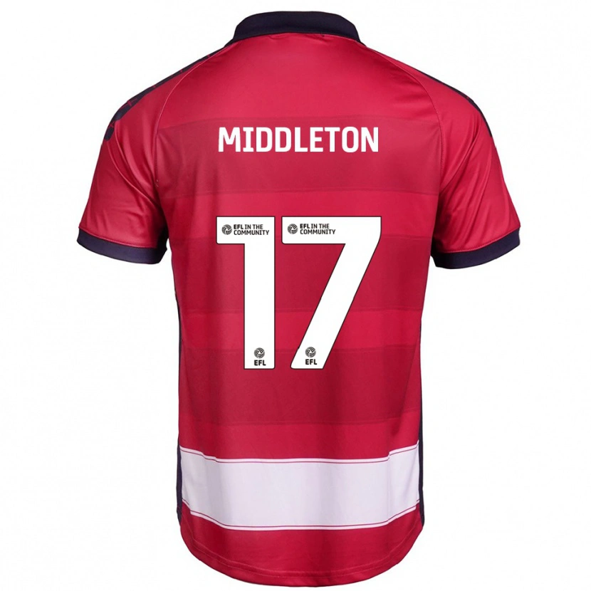 Danxen Män Glenn Middleton #17 Röd Vit Hemmatröja Matchtröjor 2025/26 Tröjor T-Tröja