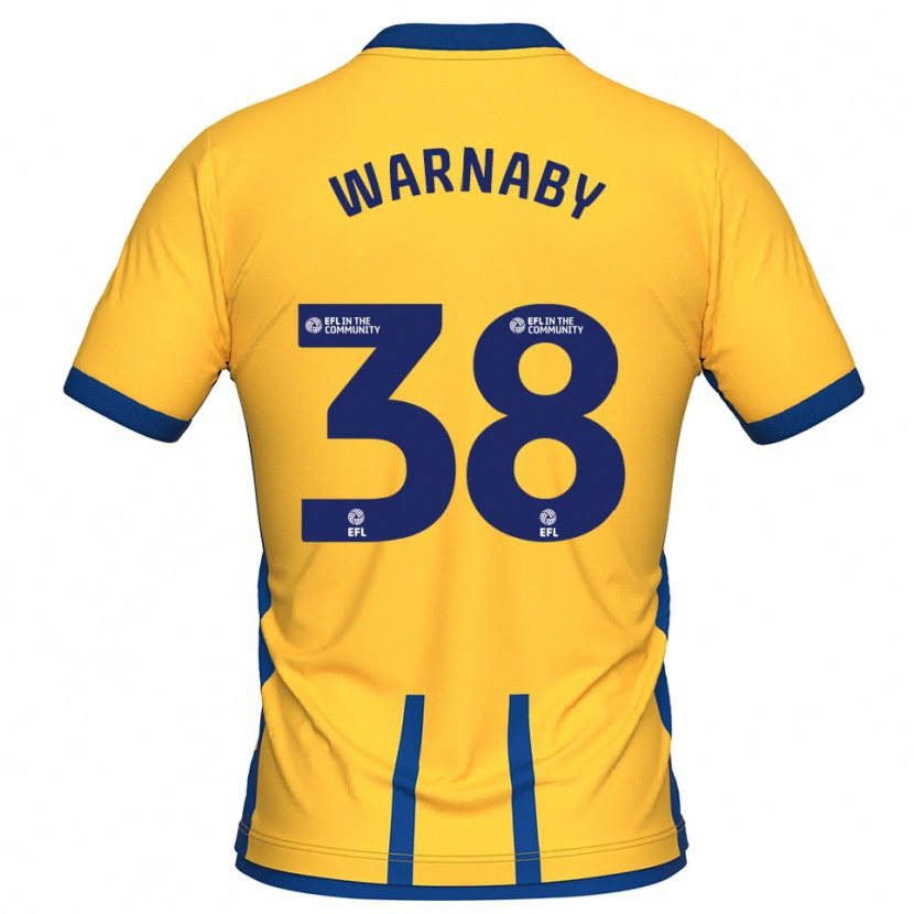 Danxen Män Lewis Warnaby #38 Gul Blå Hemmatröja Matchtröjor 2025/26 Tröjor T-Tröja