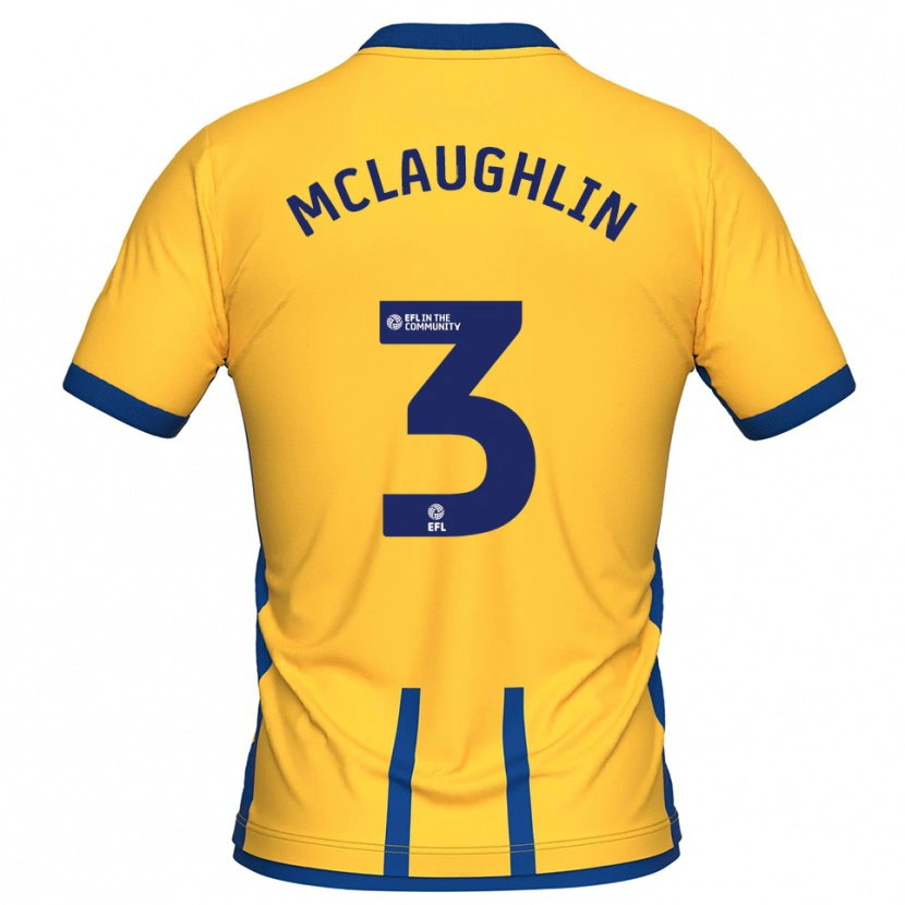 Danxen Män Stephen Mclaughlin #3 Gul Blå Hemmatröja Matchtröjor 2025/26 Tröjor T-Tröja