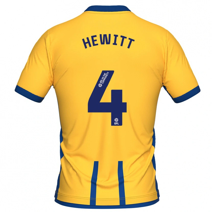 Danxen Män Elliott Hewitt #4 Gul Blå Hemmatröja Matchtröjor 2025/26 Tröjor T-Tröja