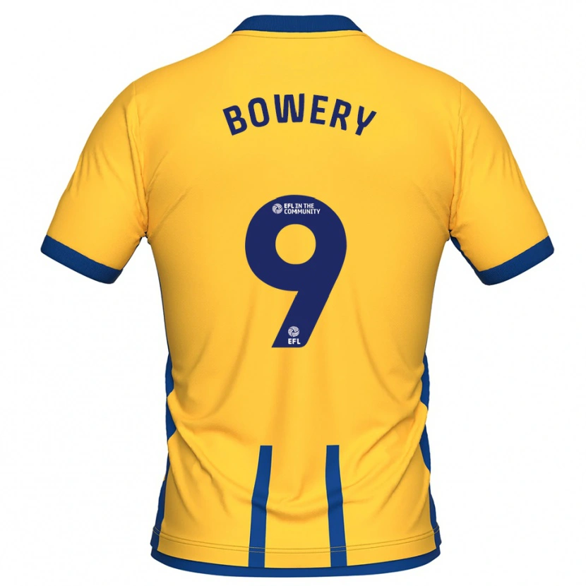 Danxen Män Jordan Bowery #9 Gul Blå Hemmatröja Matchtröjor 2025/26 Tröjor T-Tröja