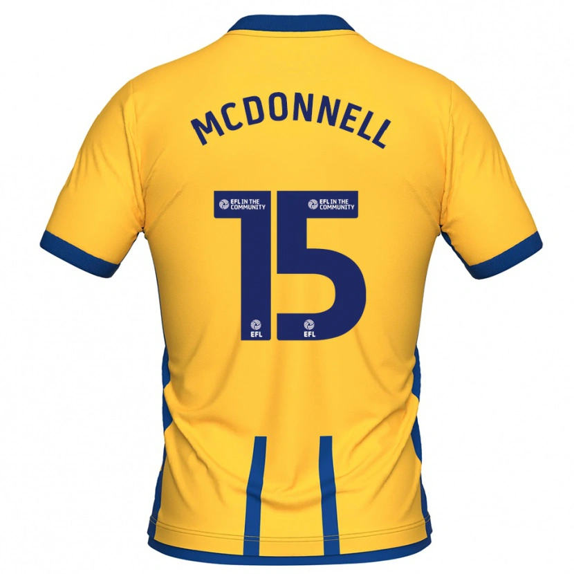 Danxen Män Jamie Mcdonnell #15 Gul Blå Hemmatröja Matchtröjor 2025/26 Tröjor T-Tröja