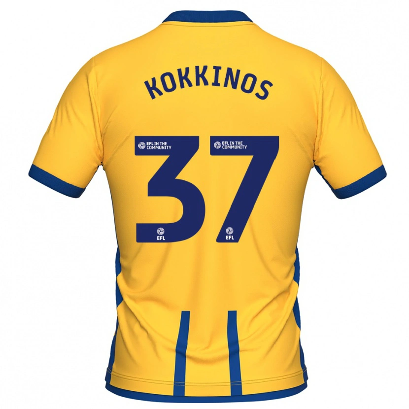 Danxen Män Ronnie Kokkinos #37 Gul Blå Hemmatröja Matchtröjor 2025/26 Tröjor T-Tröja