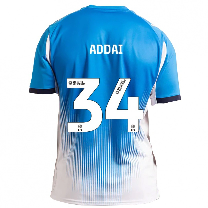 Danxen Män Corey Addai #34 Blå Vit Hemmatröja Matchtröjor 2025/26 Tröjor T-Tröja