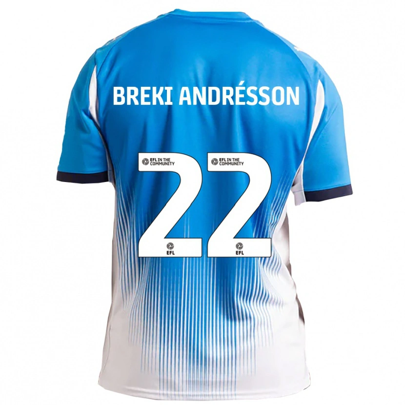 Danxen Män Benoný Breki Andrésson #22 Blå Vit Hemmatröja Matchtröjor 2025/26 Tröjor T-Tröja