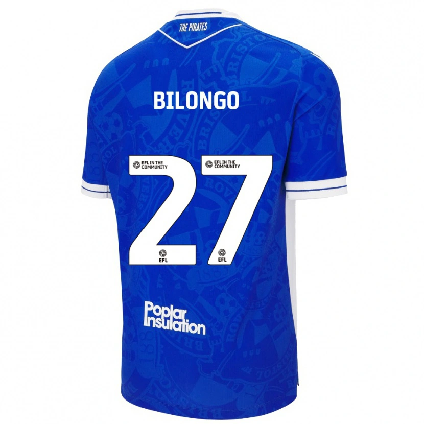 Danxen Män Bryant Bilongo #27 Blå Vit Hemmatröja Matchtröjor 2025/26 Tröjor T-Tröja