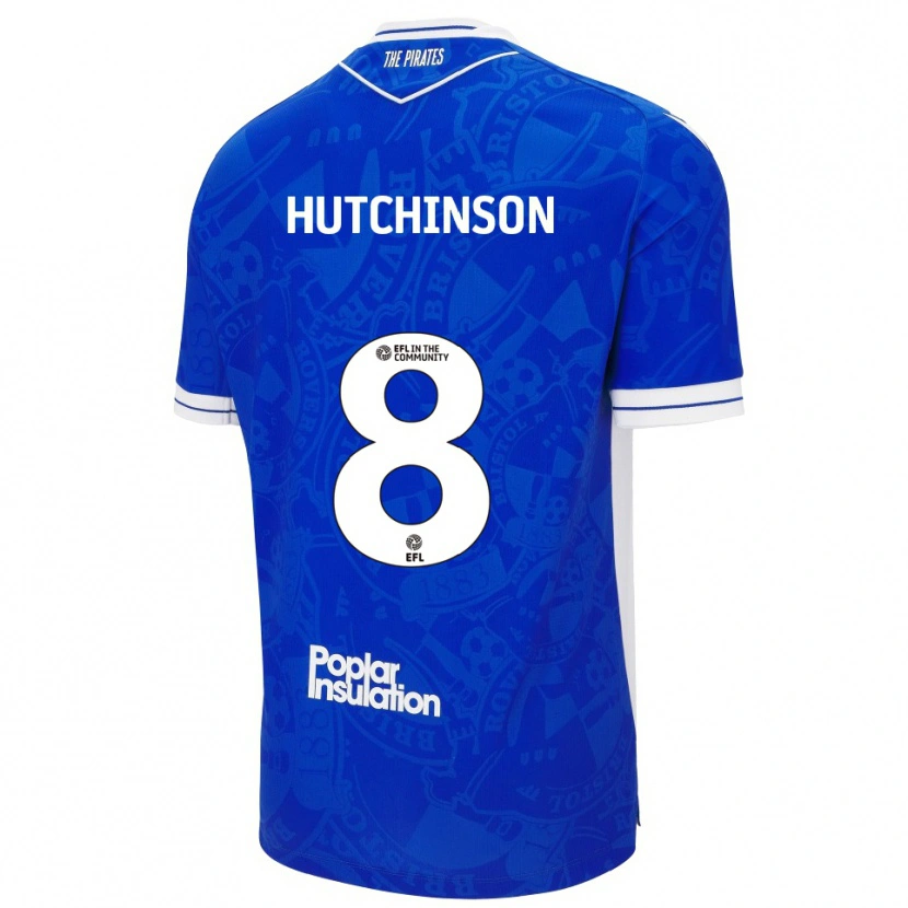 Danxen Män Isaac Hutchinson #8 Blå Vit Hemmatröja Matchtröjor 2025/26 Tröjor T-Tröja