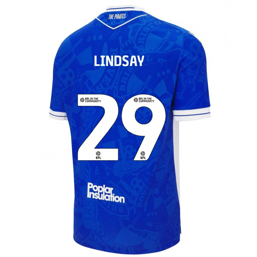 Danxen Män Jamie Lindsay #29 Blå Vit Hemmatröja Matchtröjor 2025/26 Tröjor T-Tröja