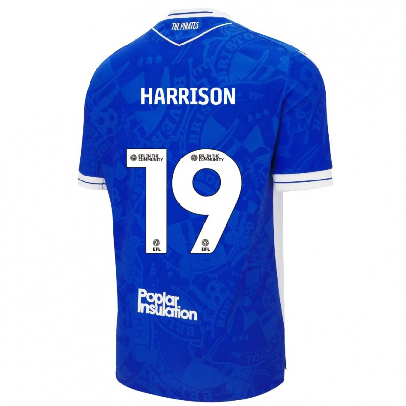 Danxen Män Ellis Harrison #19 Blå Vit Hemmatröja Matchtröjor 2025/26 Tröjor T-Tröja