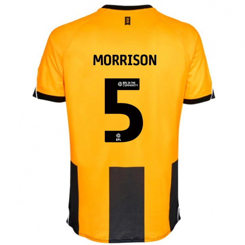 Danxen Män Michael Morrison #5 Orange Svart Hemmatröja Matchtröjor 2025/26 Tröjor T-Tröja