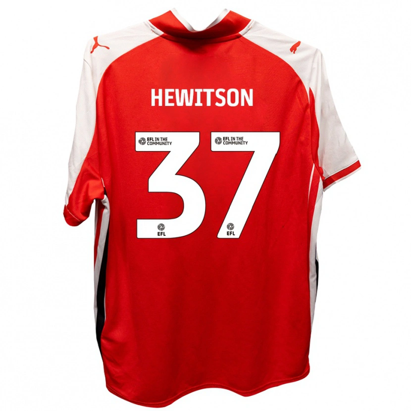 Danxen Män Luke Hewitson #37 Röd Vit Hemmatröja Matchtröjor 2025/26 Tröjor T-Tröja