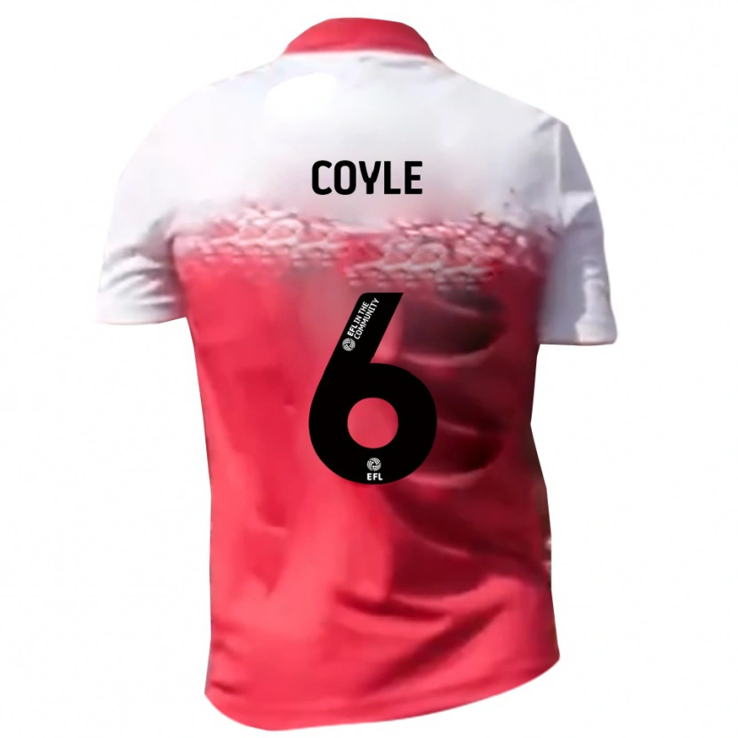 Danxen Män Liam Coyle #6 Rött Vitt Hemmatröja Matchtröjor 2025/26 Tröjor T-Tröja