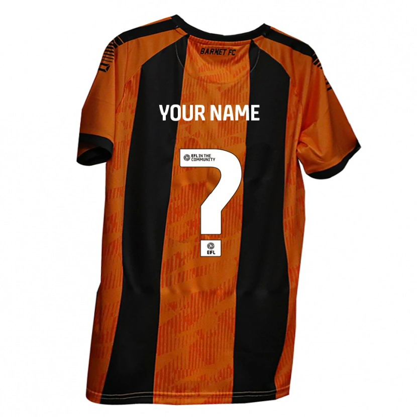 Danxen Män Ditt Namn #0 Orange Svart Hemmatröja Matchtröjor 2025/26 Tröjor T-Tröja