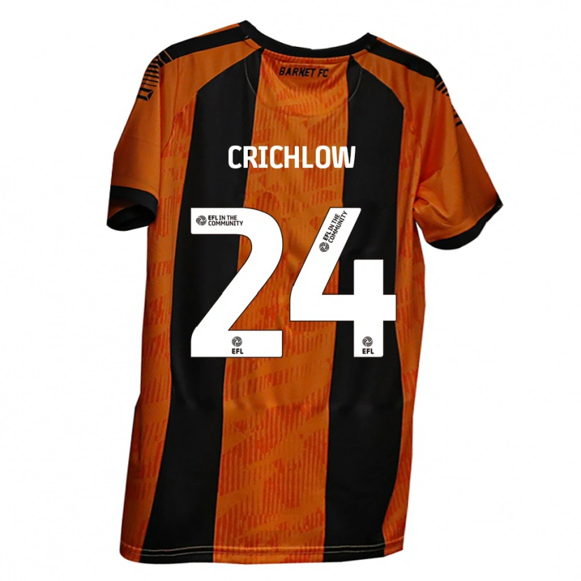 Danxen Män Romoney Crichlow #24 Orange Svart Hemmatröja Matchtröjor 2025/26 Tröjor T-Tröja
