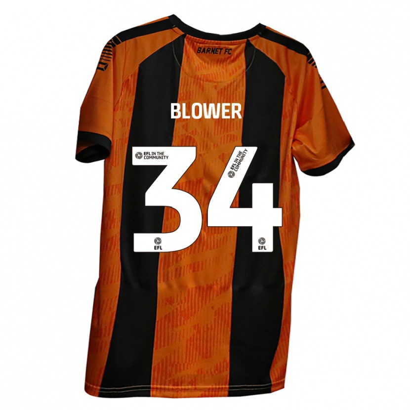 Danxen Män Jack Blower #34 Orange Svart Hemmatröja Matchtröjor 2025/26 Tröjor T-Tröja