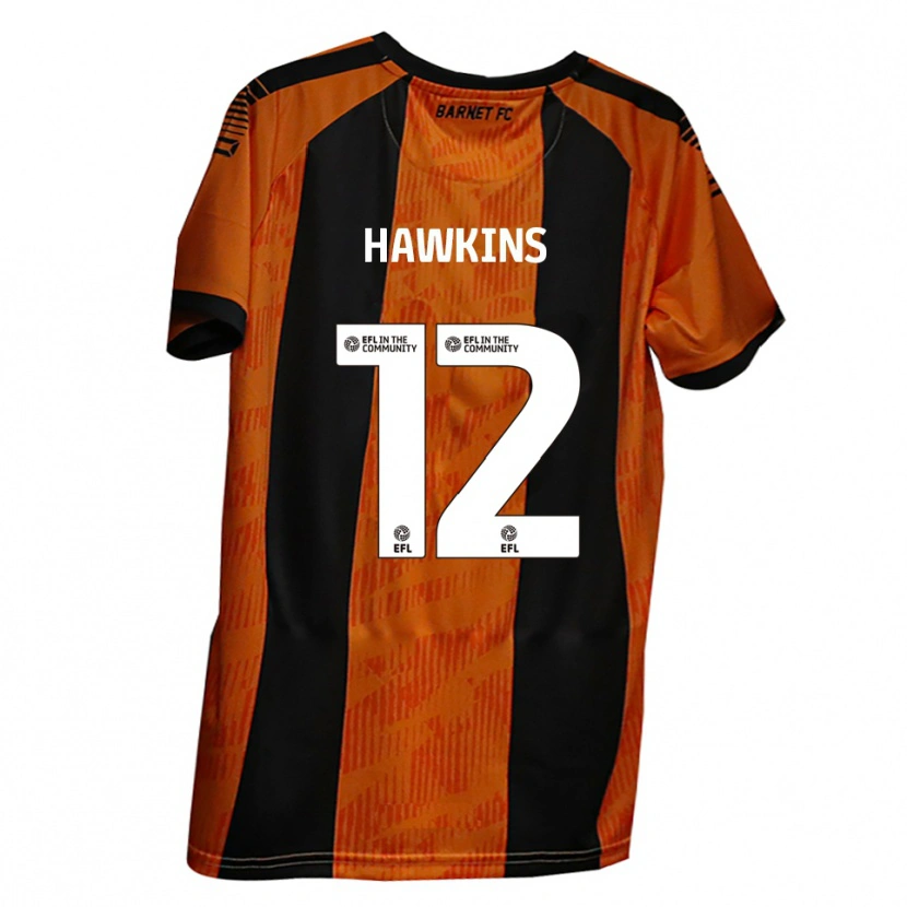Danxen Män Oli Hawkins #12 Orange Svart Hemmatröja Matchtröjor 2025/26 Tröjor T-Tröja