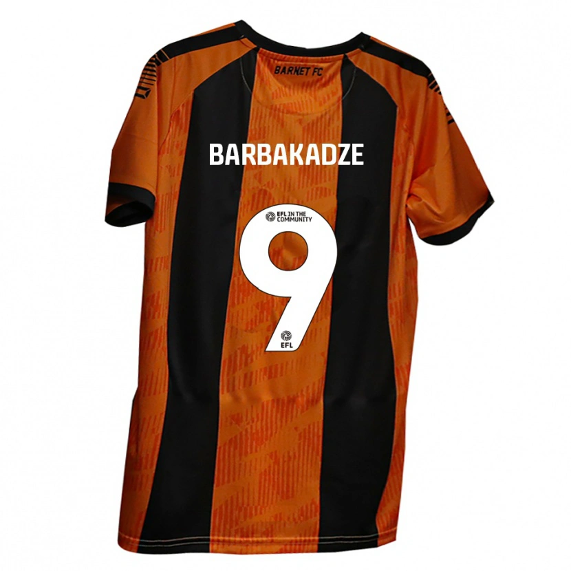 Danxen Män David Barbakadze #9 Orange Svart Hemmatröja Matchtröjor 2025/26 Tröjor T-Tröja