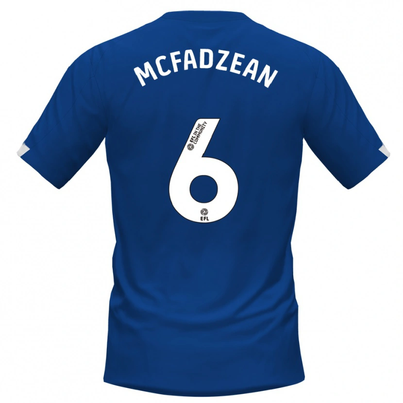 Danxen Män Kyle Mcfadzean #6 Blå Vit Hemmatröja Matchtröjor 2025/26 Tröjor T-Tröja