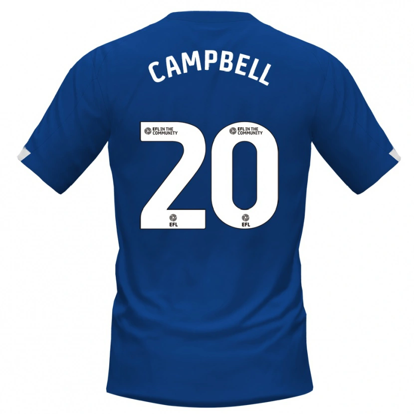 Danxen Män Vontae Daley-Campbell #20 Blå Vit Hemmatröja Matchtröjor 2025/26 Tröjor T-Tröja