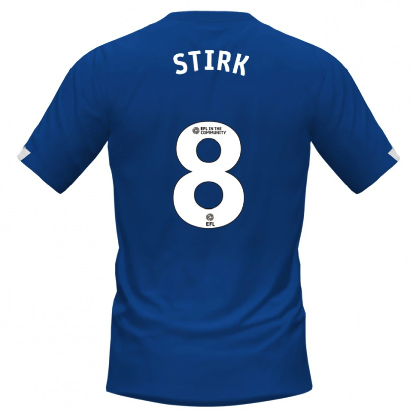 Danxen Män Ryan Stirk #8 Blå Vit Hemmatröja Matchtröjor 2025/26 Tröjor T-Tröja