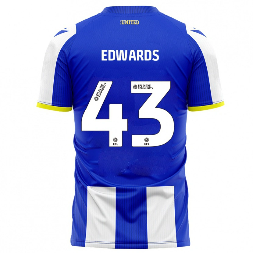 Danxen Män Frankie Edwards #43 Blå Vit Hemmatröja Matchtröjor 2025/26 Tröjor T-Tröja