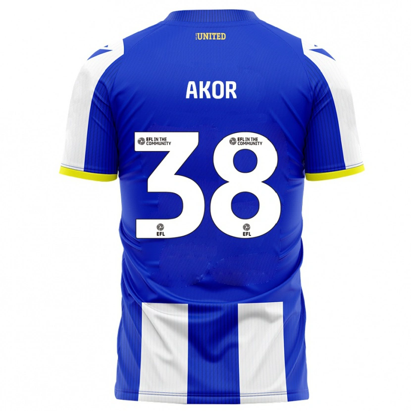 Danxen Män Elkanah Akor #38 Blå Vit Hemmatröja Matchtröjor 2025/26 Tröjor T-Tröja