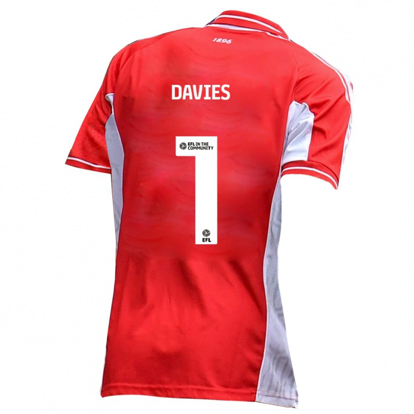 Danxen Män Harvey Davies #1 Röd Vit Hemmatröja Matchtröjor 2025/26 Tröjor T-Tröja