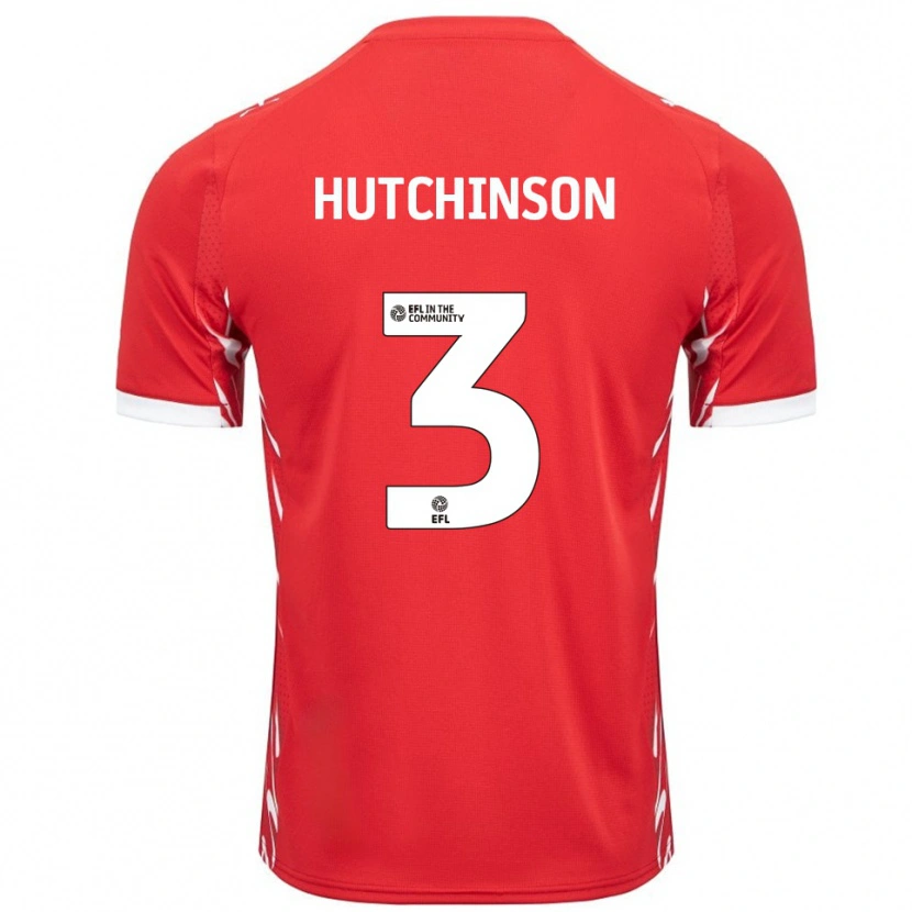 Danxen Män Reece Hutchinson #3 Röd Vit Hemmatröja Matchtröjor 2025/26 Tröjor T-Tröja