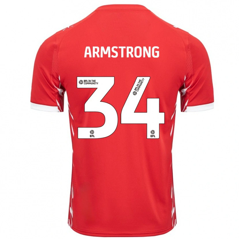 Danxen Män Oliver Armstrong #34 Röd Vit Hemmatröja Matchtröjor 2025/26 Tröjor T-Tröja