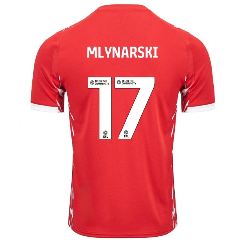 Danxen Män Patrick Mlynarski #17 Röd Vit Hemmatröja Matchtröjor 2025/26 Tröjor T-Tröja
