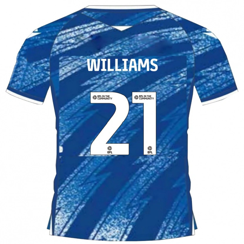Danxen Män Euan Williams #21 Blå Vit Hemmatröja Matchtröjor 2025/26 Tröjor T-Tröja