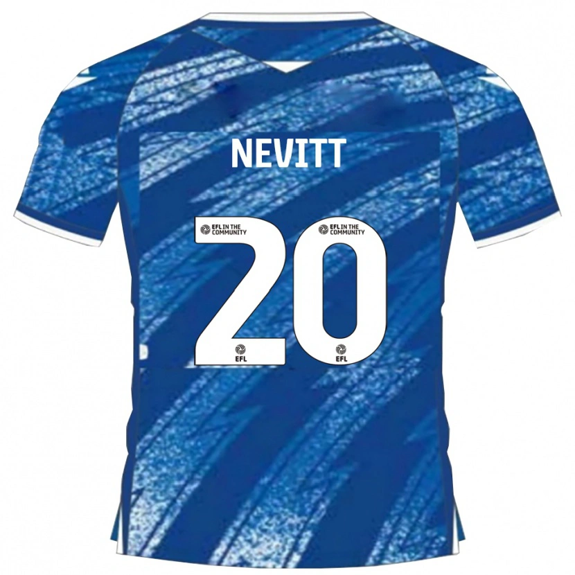 Danxen Män Elliott Nevitt #20 Blå Vit Hemmatröja Matchtröjor 2025/26 Tröjor T-Tröja