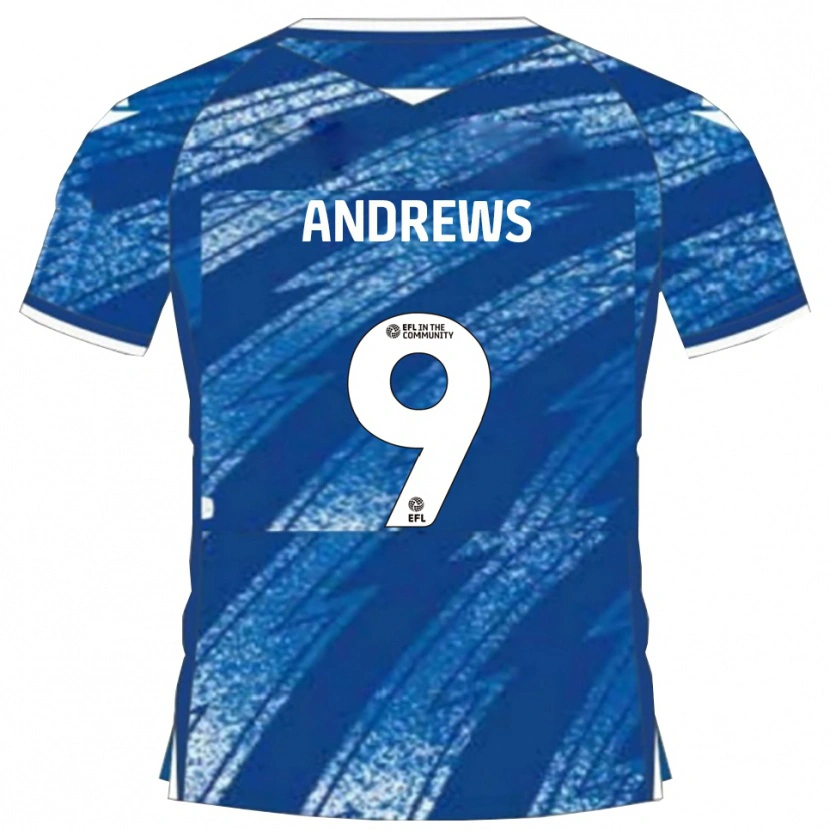Danxen Män Josh Andrews #9 Blå Vit Hemmatröja Matchtröjor 2025/26 Tröjor T-Tröja