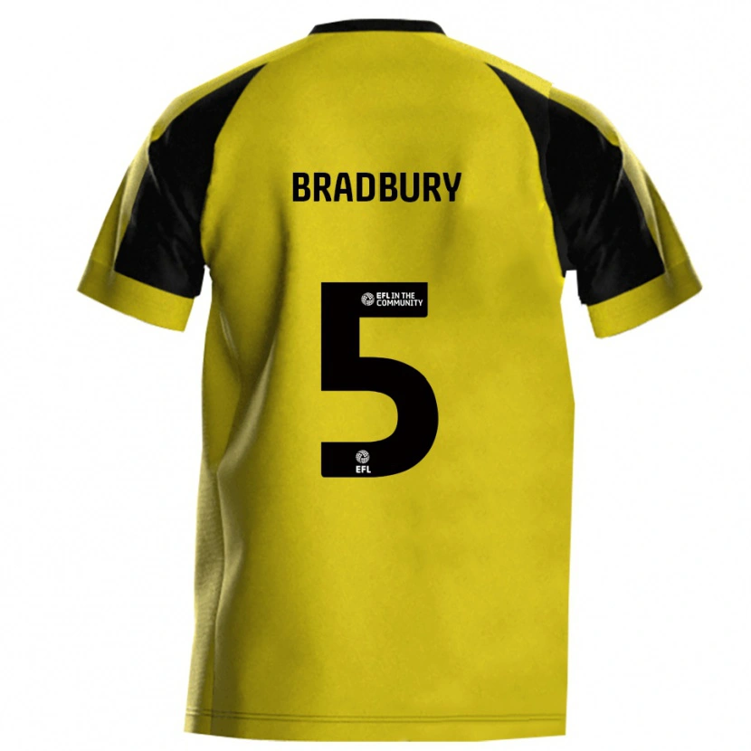 Danxen Män Tom Bradbury #5 Gul Grå Hemmatröja Matchtröjor 2025/26 Tröjor T-Tröja