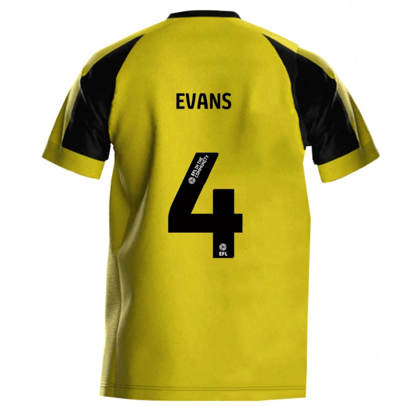 Danxen Män Jack Evans #4 Gul Grå Hemmatröja Matchtröjor 2025/26 Tröjor T-Tröja