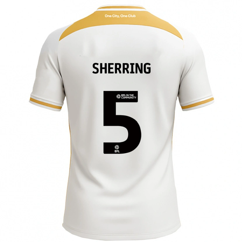 Danxen Män Sam Sherring #5 Vit Guld Hemmatröja Matchtröjor 2025/26 Tröjor T-Tröja