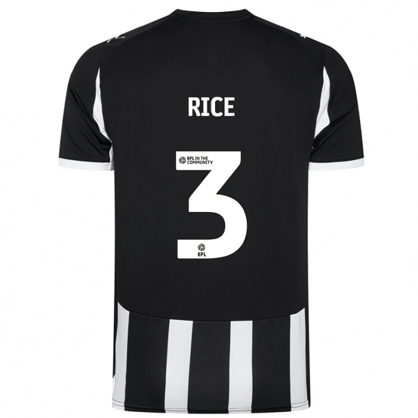 Danxen Män Alfie Rice #3 Svart Vit Hemmatröja Matchtröjor 2025/26 Tröjor T-Tröja