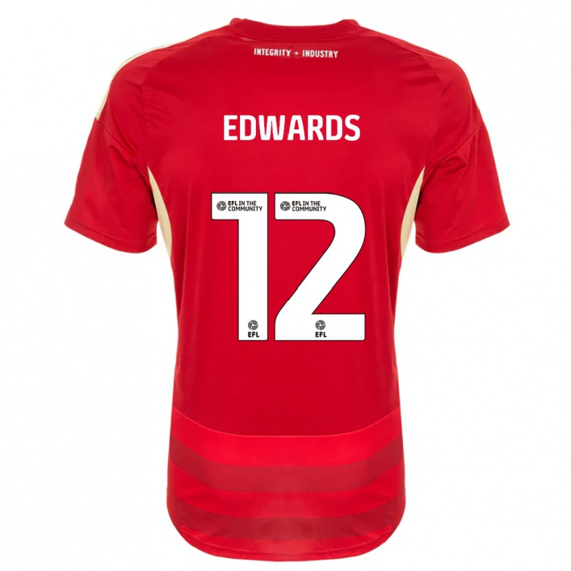 Danxen Män Tom Edwards #12 Röd Vit Hemmatröja Matchtröjor 2025/26 Tröjor T-Tröja